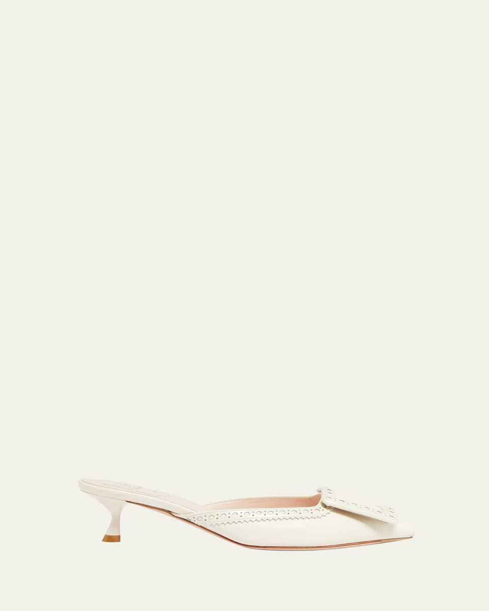I Love Vivier Perforated Leather Mule Pumps